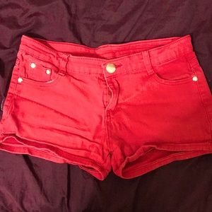 Size:31(Europe) denim red shorts brand: i think i bought them online?